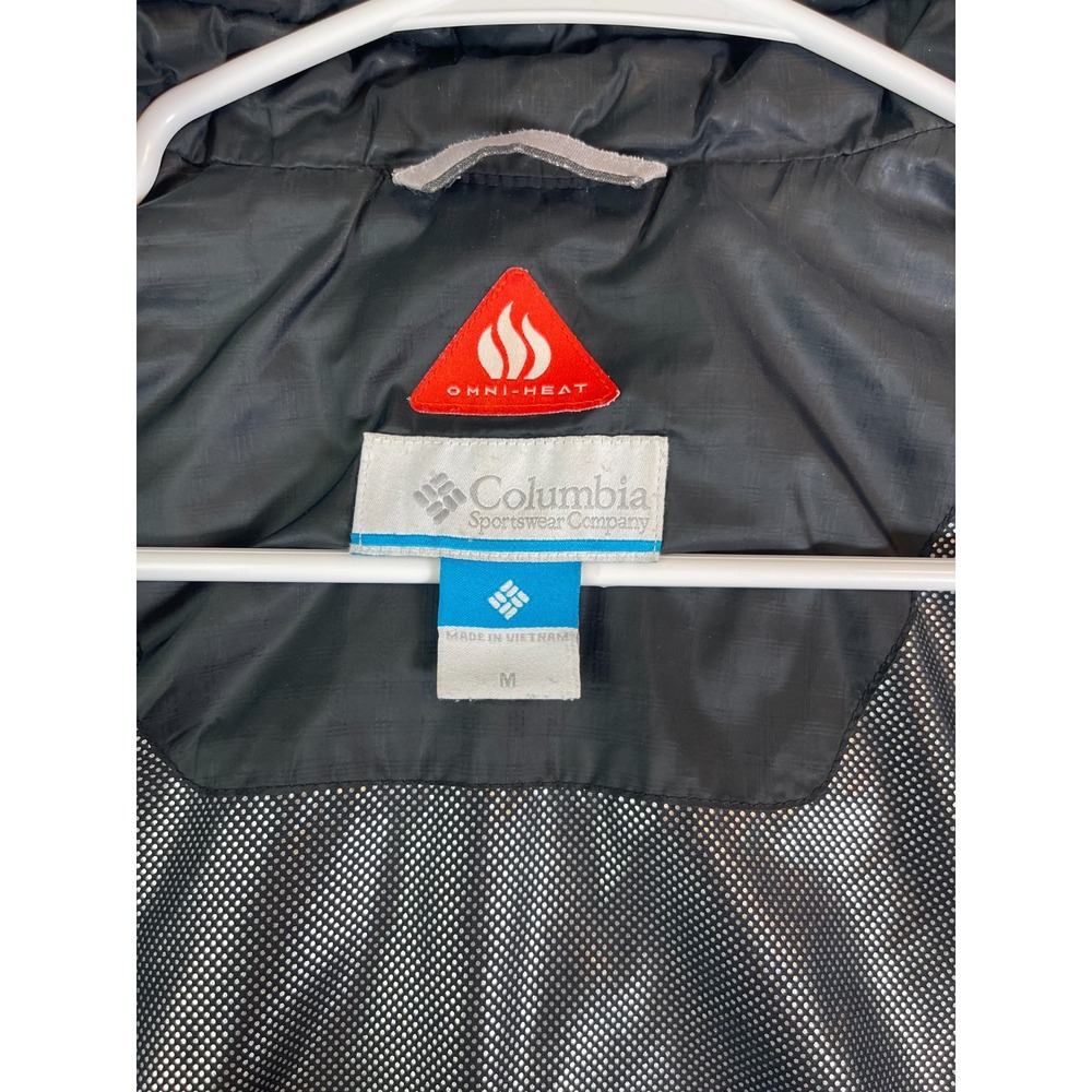 Columbia Down Vest Mens Medium Omni Heat Puffer Black Full Zip Up Hiking Outdoor - Picture 6 of 14